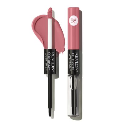 Revlon Liquid Lipstick with Clear Lip Gloss, ColorStay Overtime Lipcolor, Dual Ended with Vitamin E, 550 Blush Hour, 0.07 Fl Oz