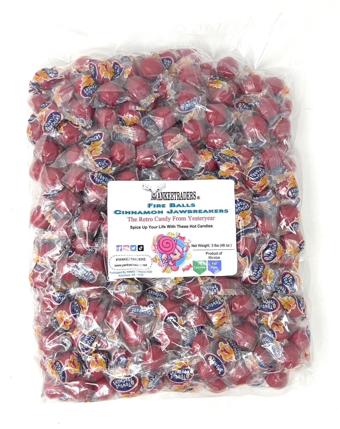 YANKEETRADERS Fire Balls Cinnamon Jawbreakers 44 Ounce