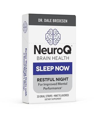 LifeSeasons NeuroQ Sleep Now - Natural Sleep Support Supplement - Maintain Healthy Sleep Cycles Brain Function - Melatonin L-Theanine - Non-Habit Forming - 30 Mint Oral Strips