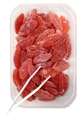 Zweet Sour Gummy Candy Lips 10 Ounce - Valentines Day Candy, Valentine Candy, Red Candy, Sour Kosher Candy, Halal Candy - Resealable Pack of Sour Gummy Candy