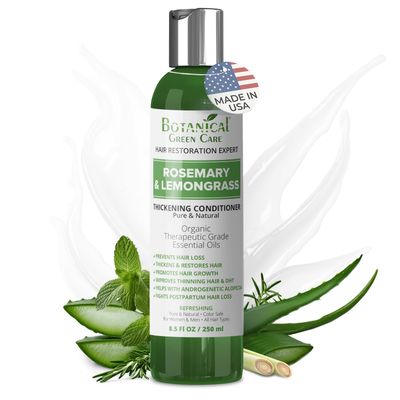 Rosemary Lemongrass Conditioner for Thinning Hair, Hair Loss Thickening Product for Women and Men, Hair Growth