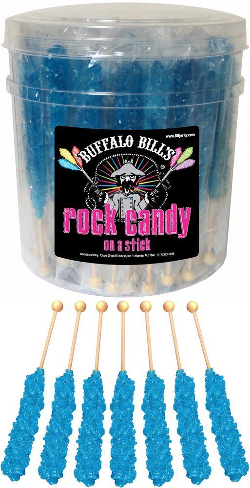 Buffalo Bills Raspberry (Dark Blue) Rock Candy On A Stick (36-ct tub dark blue rock candy sticks)