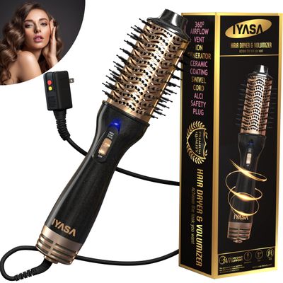 Premium 4-in-1 Oval Blow Dryer Brush, One-Step Hot Air Brush for Smooth, Hair Dryer Volumizer, Salon Quality, Ionic Blow Dryer Styler Straightener, Anti-Frizz, Large 3&quot; Barrel, 13&quot; Long