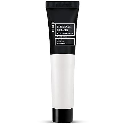 coxir BLACK SNAIL COLLAGEN ALL IN ONE EYE CREAM for eye, neck and face Black-3-Complex: Black Rice, Collagen Paraben Free, Cruelty Free, Good for Christmas Stocking Stuffers 30ml1.01 fl.oz