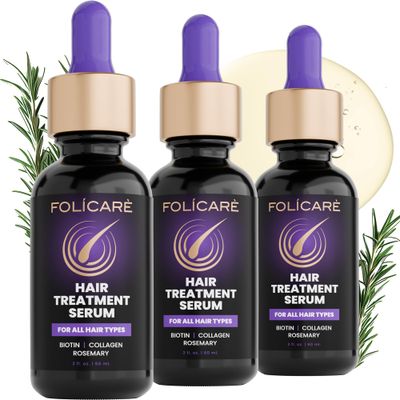 Thickening Hair Serum for Women Men (3Pack) - Biotin Collagen Rosemary Scalp Serum for Hair Density Hydrating, Densifying Oil, Suero Para el Cabello