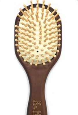 Wooden Scalp Massager Brush, Wooden Hair Comb with Handle for Women and Men, Wooden Detangler Comb for Hair Growth, Bamboo Bristle Hair Brush