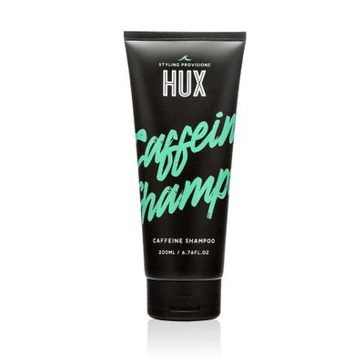 HUX caffeine Shampoo, a hair and beard shampoo with a unique blend of Aloe Vera, invigorating Caffeine, and refreshing patchouli essential oil, to soften cleanse and strengthen your hair, 200ml