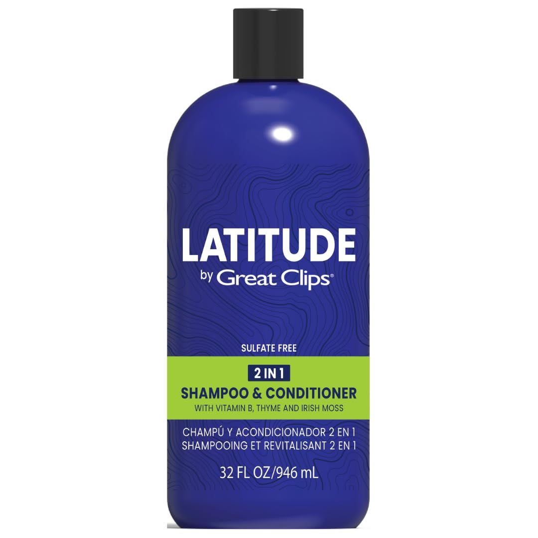 GREAT CLIPS LATITUDE 2-in-1 Shampoo Conditioner Daily Shampoo and Conditioner Set for Men Promotes Full Healthy Hair 32oz