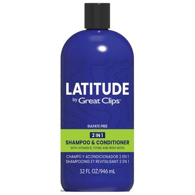 GREAT CLIPS LATITUDE 2-in-1 Shampoo Conditioner Daily Shampoo and Conditioner Set for Men Promotes Full Healthy Hair 32oz