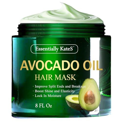 Essentially KateS Avocado Oil Hair Mask 8 Fl Oz - 100 Pure Avocado Oil, Intensive Conditioning Treatment, Texture Styling, Protective Mask, Natural Ingredients