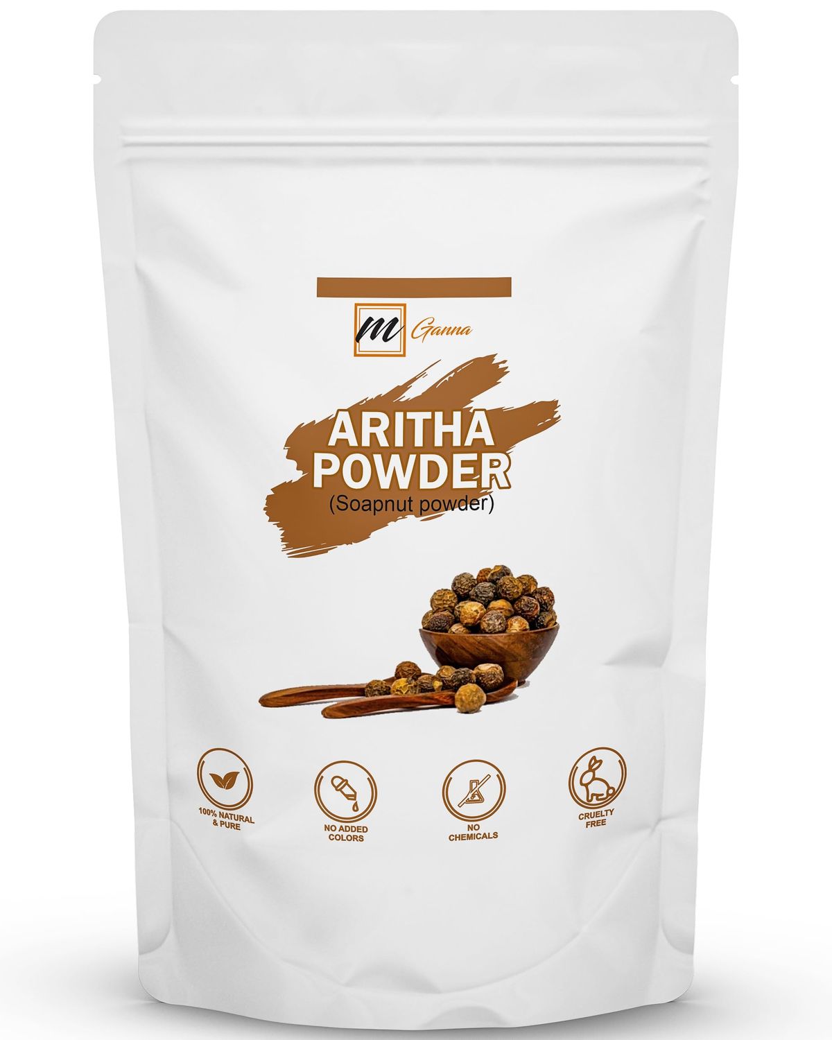 mGanna 100 Pure Aritha Powder Soap Nut Powder For Hair Wash DIY Shampoo Conditioner 0.22 LBS 100 GMS