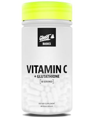 GHOST Basics Vitamin C Glutathione Supplement for Men Women - 500MG PureWay-C, 250MG L-Glutathione for Immune Health Support, Detox Cleanse - Vegan, Soy-Free Gluten-Free - 60 Veggie Capsules