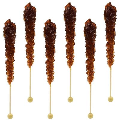 Fruidles Rock Candy Lollipops Pops Candy Suckers, Color and Flavor Assortment, Individually Wrapped, 6.5&quot; (Maple, 6-Pack)