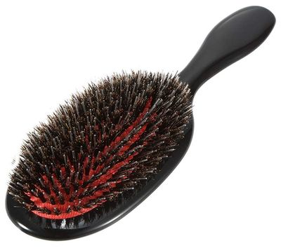Boar Bristle Hair Brush Paddle Detangling Brush for Curly Fine Wavy Natural Tangled Hair, Anti-frizz Styling Hairbrush Comb for Women and Men, Boar Nylon Bristle Cushioned Brush