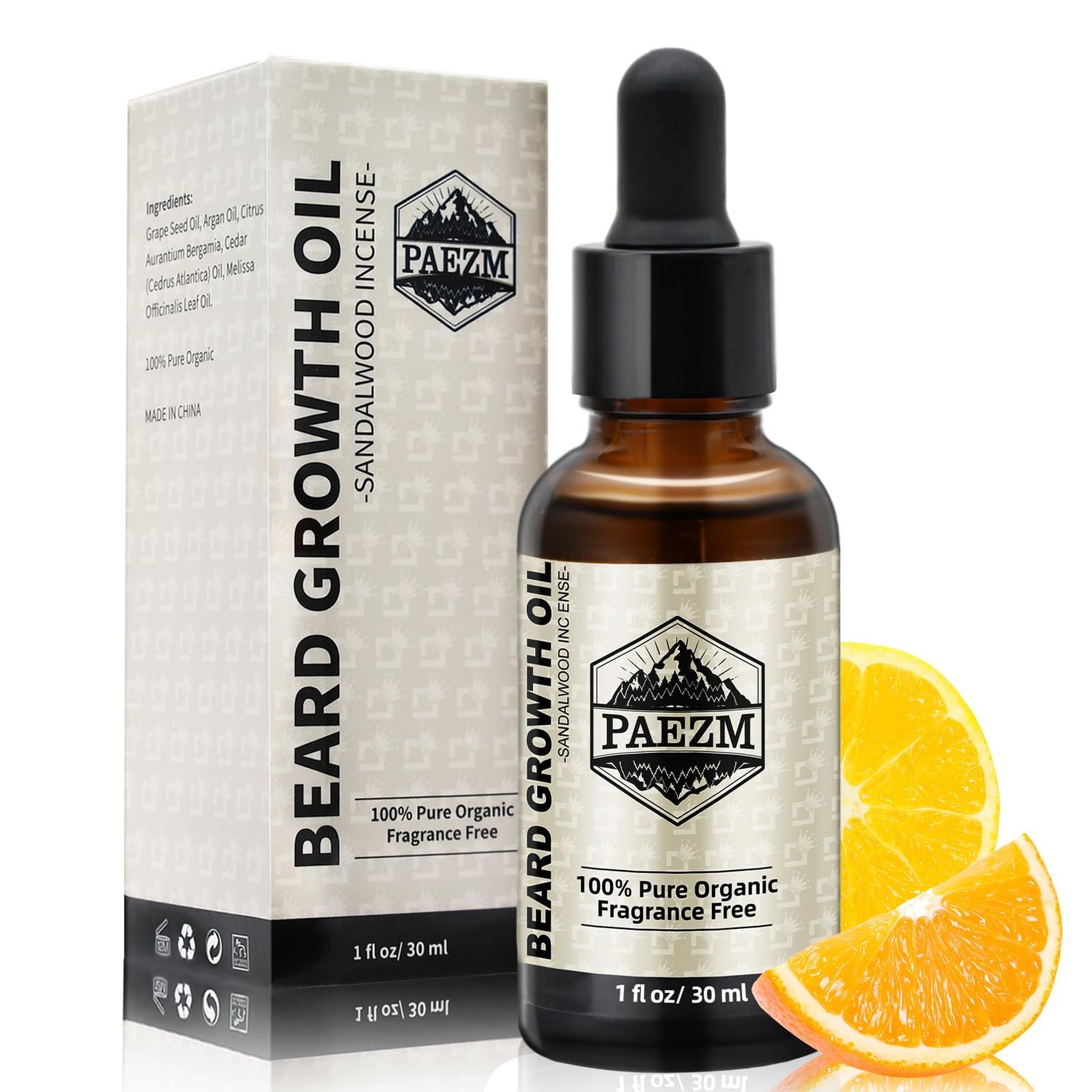 1 fl.oz30ml Beard Oil for Men Growth - Sweet Orange Scent Beard Growth Oil, Hydrating Conditioning for Soft Facial Hair Care, Essential Oils for Natural Shine Beard Grooming Moisturizer Smoothing