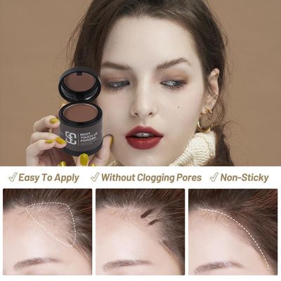 SOVONCARE Instantly Hairline Powder-Maycheer Conceals Gray Hair Loss Shadow Coverage Magic Color Root Touch Up for Women Men Dark Brown 0.35 oz