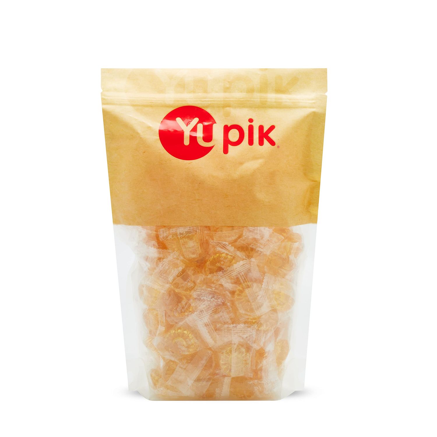 Yupik Honey Barley Sugar Candies, 2.2 lb (35.2 oz), Individually Wrapped Hard Candies, Gluten-Free, Low-Calorie, Fat-Free, Sweet Honey Flavour, Ideal for Snacking Gifting