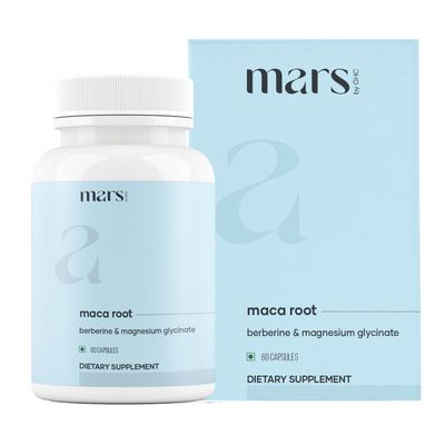 mars by GHC Maca Root Capsules with Ginseng, Magnesium Berberine Supports Vitality Overall Well-Being 60 Capsules Pack of 1