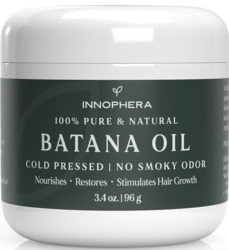 Innophera Batana Oil for Hair Growth Cold Pressed with No Smoky Odor 100 Pure Natural from Honduras Nourishes, Moisturizes Restores Hair 3.4 oz.