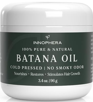 Innophera Batana Oil for Hair Growth Cold Pressed with No Smoky Odor 100 Pure Natural from Honduras Nourishes, Moisturizes Restores Hair 3.4 oz.