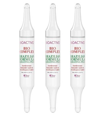 Multi Pack Bio Complex Keratin Dominican Natural Hair Treatment High Shine Conditioner Leave In Hydrating Conditioning Hair Repairing Thickening Hair Growth (Pack of 3)