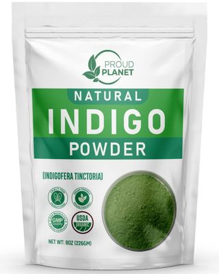 Natural Indigo Powder For Hair Dye Natural Black Hair Indigofera tinctoria By Proud Planet (8 Ounce 226g)
