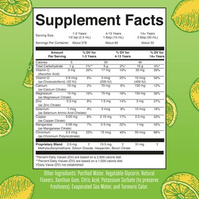 MaryRuth's Extra Strength Nighttime Liquid Multimineral Sugar Free Calm Magnesium Citrate NO Melatonin Calcium Magnesium Zinc Muscle Relaxation Lemonade Flavor Vegan 32 Servings