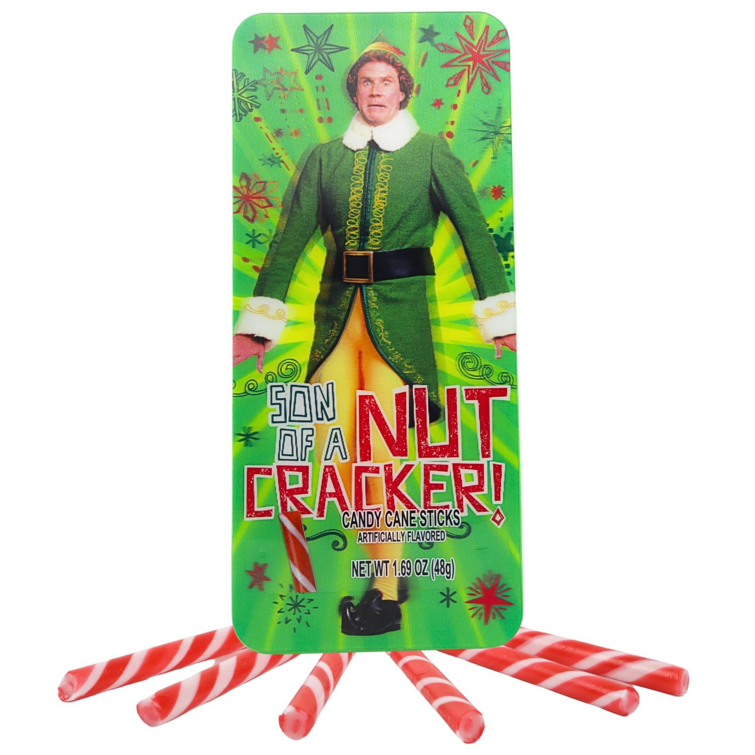 Galerie ELF Christmas Candy Cane Sticks Tin, Son of A Nutcracker, 2024 Stocking Stuffer Gift, 1.69 Ounces