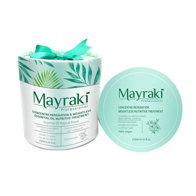 Mayraki Professional Hair Mask for Dry Damaged Hair 250ml - Weightless Essential Oil Nutritive Treatment with Multi-Peptide Complex, Deep Conditioning for Color Treated, Curly and Frizzy Hair