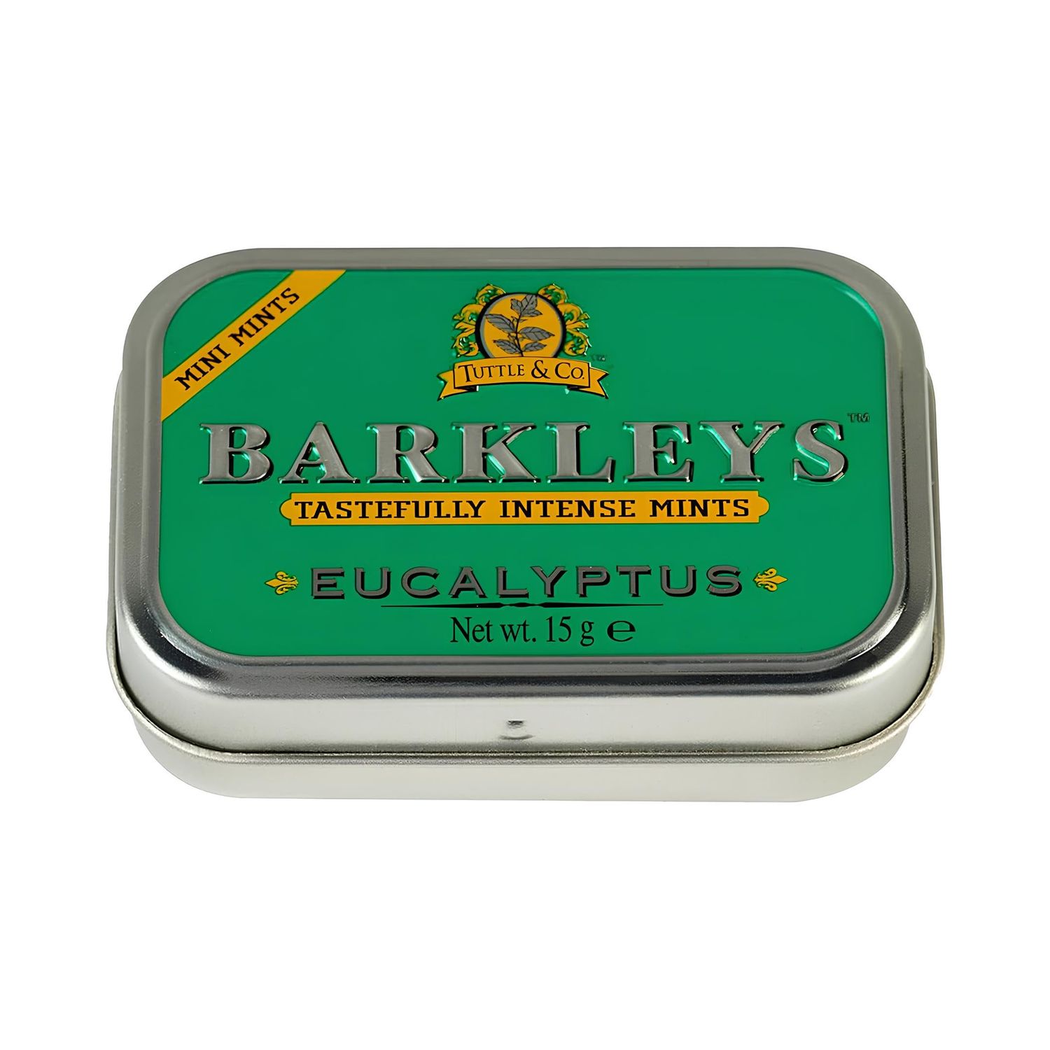 Barkleys Eucalyptus Breath Mini Mints - Strong Eucalyptus Flavor Cool Mint Candy For Party, After Dinner, Wedding, Every Day Use-Vegan Breath Mints In Reusable Classic Mini Travel Tins - 15gr, 1-pack