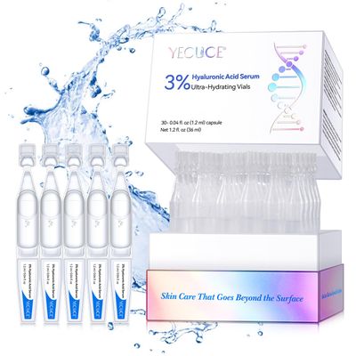 Ultra Hyaluronic Acid Serum For Face - 3 Hyaluronic Acid Tubes 30 Vials, Intensive Moisturizing, Skin Tightening, Skin Barrier Repair, Anti Aging