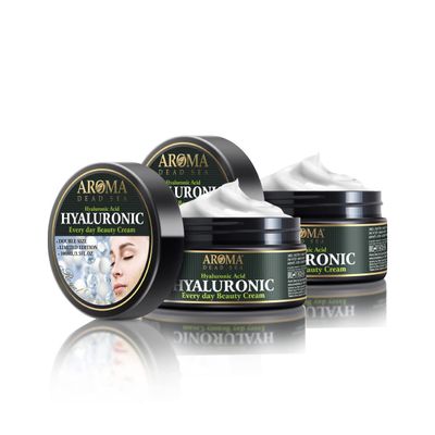 AROMA DEAD SEA Hyaluronic Acid Face Cream - Anti Aging Cream, Day Night Facial Moisturizer for Face, Anti Wrinkle Hydrating Face Moisturizer - 3.4 fl.oz (Hyaluronic Acid Face Cream Pack of 2)