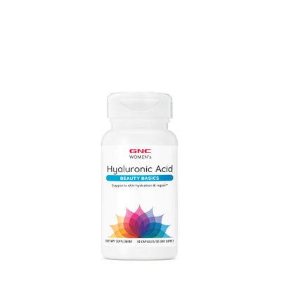 GNC Women&#39;s Hyaluronic Acid Skin Hydrating Daily Supplement Supports Moistureand Joint Health 30 Capsules