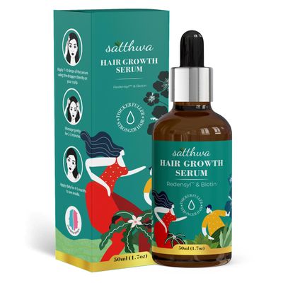 Satthwa Hair Growth Serum with Redensyl 3 Anagain 4 - Thicker Fuller For Hair Fall Control For Men Women, 50ml (1.7oz)