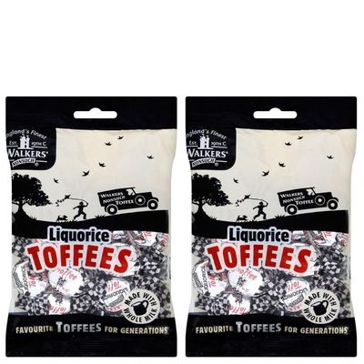 Walkers&#39; Nonsuch Liquorice Toffees with Condensed Milk Black Treacle Imported from the UK Traditional British Candy Old Fashioned Licorice Toffee 5.29 Oz (Pack of 2)