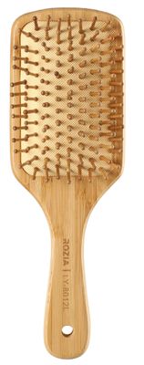 Rozia Pro Hair Brush Wooden Detangling Brushes Natural Detangler Paddle Hairbrush for Women Men Kids Stimulate Scalp Help Growth Add Hair Shine.(Brown)