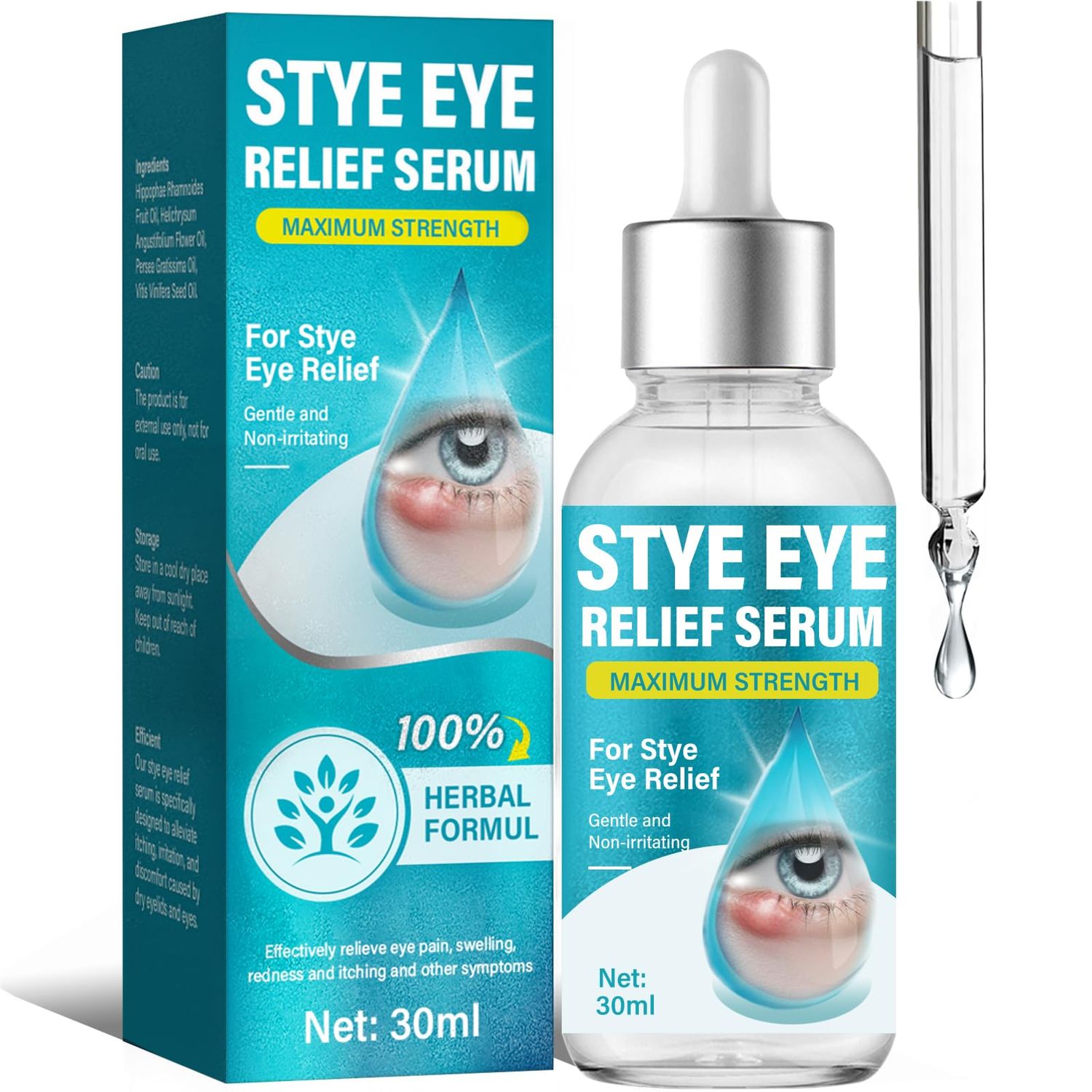 Stye Eye Treatment, Natural Stye Eye Drops Serum Treatment for Blepharitis and Chalazion Remover, Drops for Dry Eyes Eyelid Bumps Relief