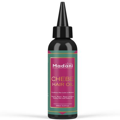 Madani Naturals Chebe Hair Oil for Hair Growth with African Chebe Powder and 10 in 1 Natural Oils for Hair Growth Stronger, Thicker, Longer Hair, for All Hair Types (8.5oz), Brown