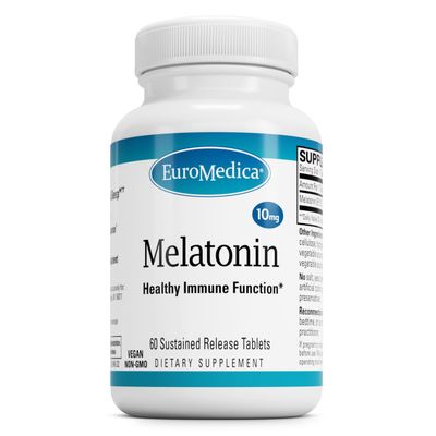 Euromedica Melatonin - Sleep Support Supplement with Antioxidants - Gluten-Free Supplement for Healthy Sleep - Dietary Supplement to Aid Healthy Aging Immune Health - 60 Sustained Release Tablets