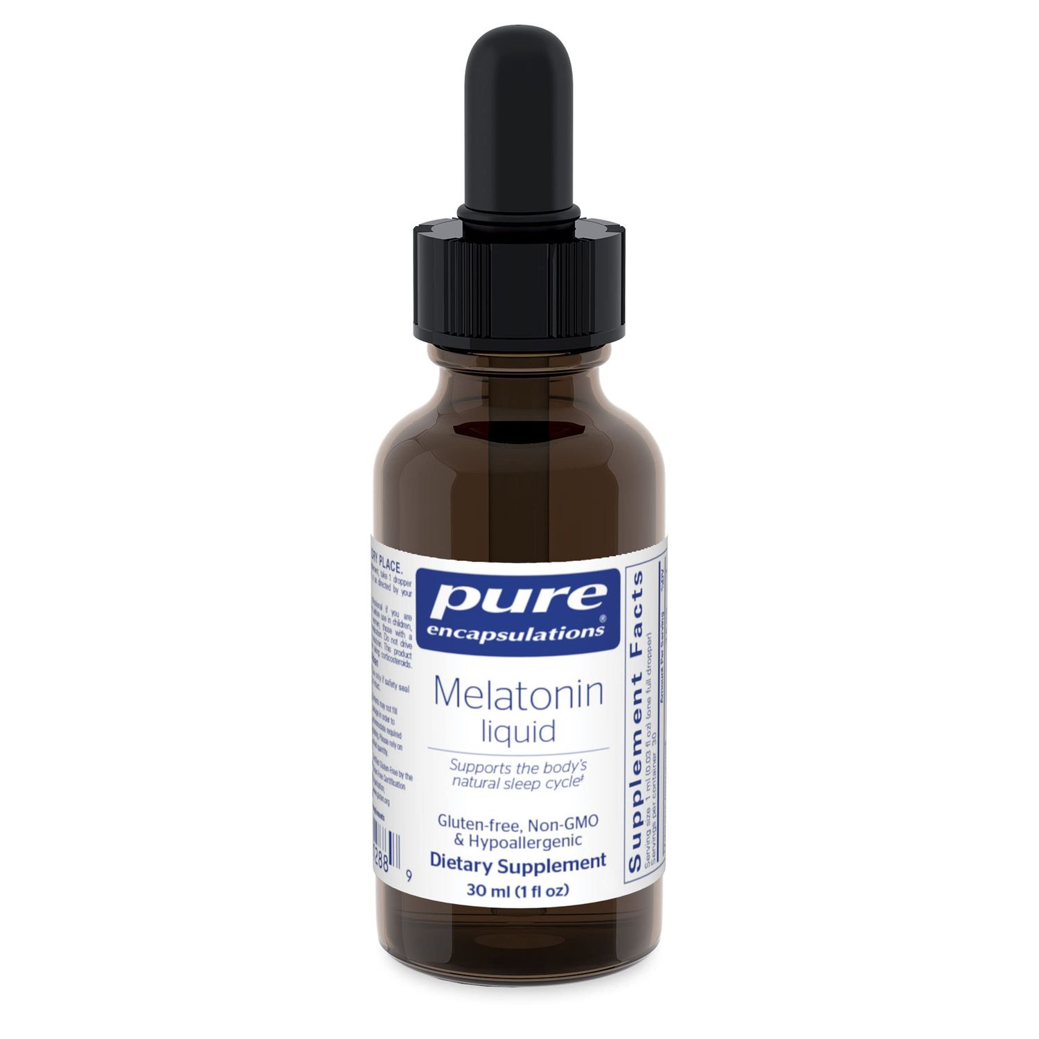 Pure Encapsulations Melatonin Liquid Hypoallergenic Supplement Supports The Body&#39;s Natural Sleep Cycle 1 fl. oz.