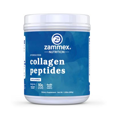 Zammex Premium Collagen Peptides Powder Unflavored,Hydrolyzed Proteins Types I III, Supports Hair, Skin, Nails, Joints, Grass Fed, Non-GMO, Gluten-Free,Paleo Keto Friendly,60 Servings