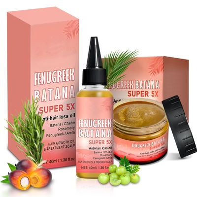 5-in-1 Hair Growth Oil Butter - Batana, Chebe, Amla, Rosemary Fenugreek for Fast Hair Growth, Thicker Hair Hair Loss Prevention - 100 Natural Organic (Both (Hair Butter Oil))