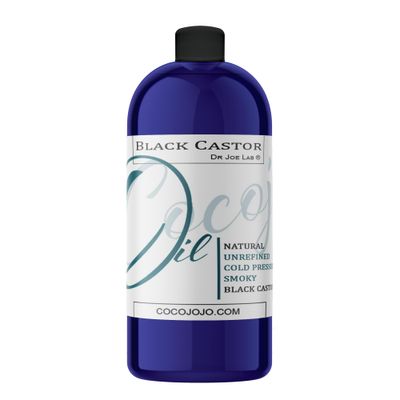 Dr Joe Lab Jamaican Black Castor Oil - Pure, Natural Smokey, Cold Pressed - Bulk 32 oz - Bulk Non GMO Paraben-Free Hair Face Skin Body Eyebrows Eyelash Locs