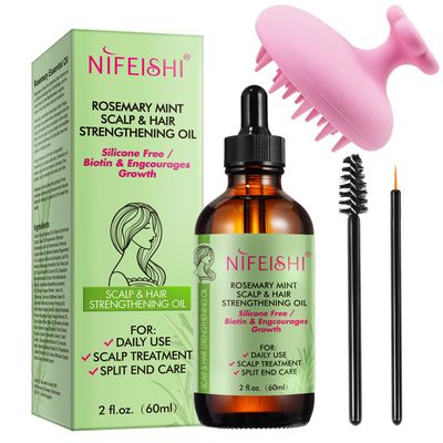 Bieyoc Rosemary Essential Oil, 100 Natural for Hair and Eyelashes - Stimulates Hair Growth Strengthens and Nourishes Scalp, 2.02 Fl Oz