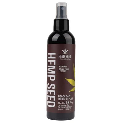 Hemp Seed Body Mist, Beach Daze - 8 fl oz - Moisturizes, Invigorates Protects Skin - With Hemp Seed Oil, Chamomile Aloe Vera - Vegan, Cruelty Free