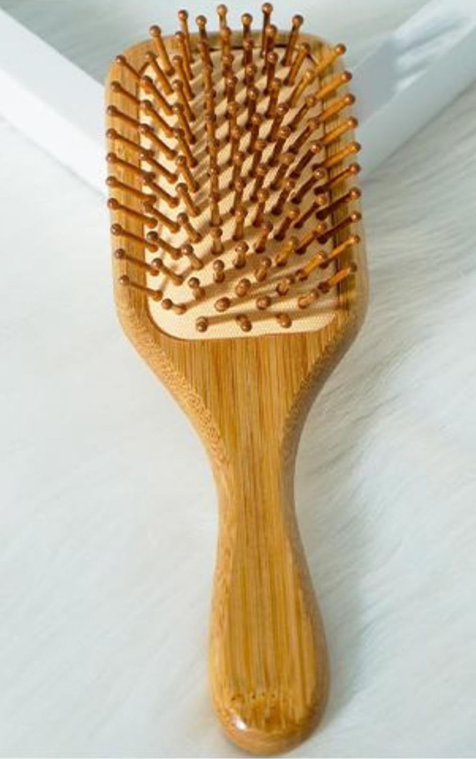 Bamboo Bristle Paddle Hair Brush, Wooden Scalp Massager Brush, Wooden Hair Comb with Handle for Women and Men, Wooden Detangler Comb for Hair Growth