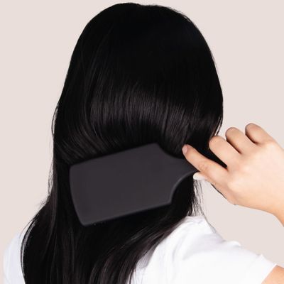 Black Brush by The Hair Shop - Nylon and Boar Bristles for Scalp Massage, Detangling, Shine and Hair Growth, Safe for All Hair Types, Extensions Wigs