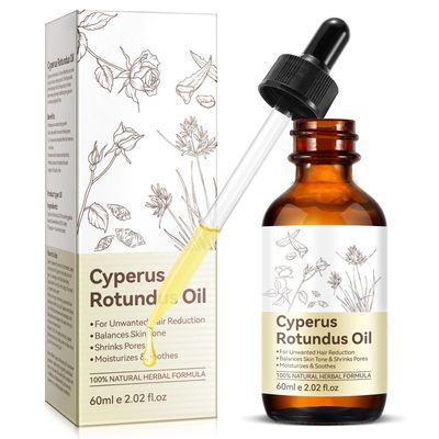 HUYEHF Cyperus Rotundus Oil, Natural Cyperus Rotundus Oil for Hair Removal, Reducing Body Hair Growth, Smooth Skin Hair Removal, Shrink Pores Soothing Gentle Suitable for All Skin Types 60ml