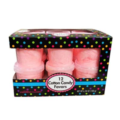 Albert&#39;s Pink Cotton Candy - 12 Pack - Fluffy Strawberry Sweet Treat - Resealable Tubs - Perfect for Parties Events (Strawberry)