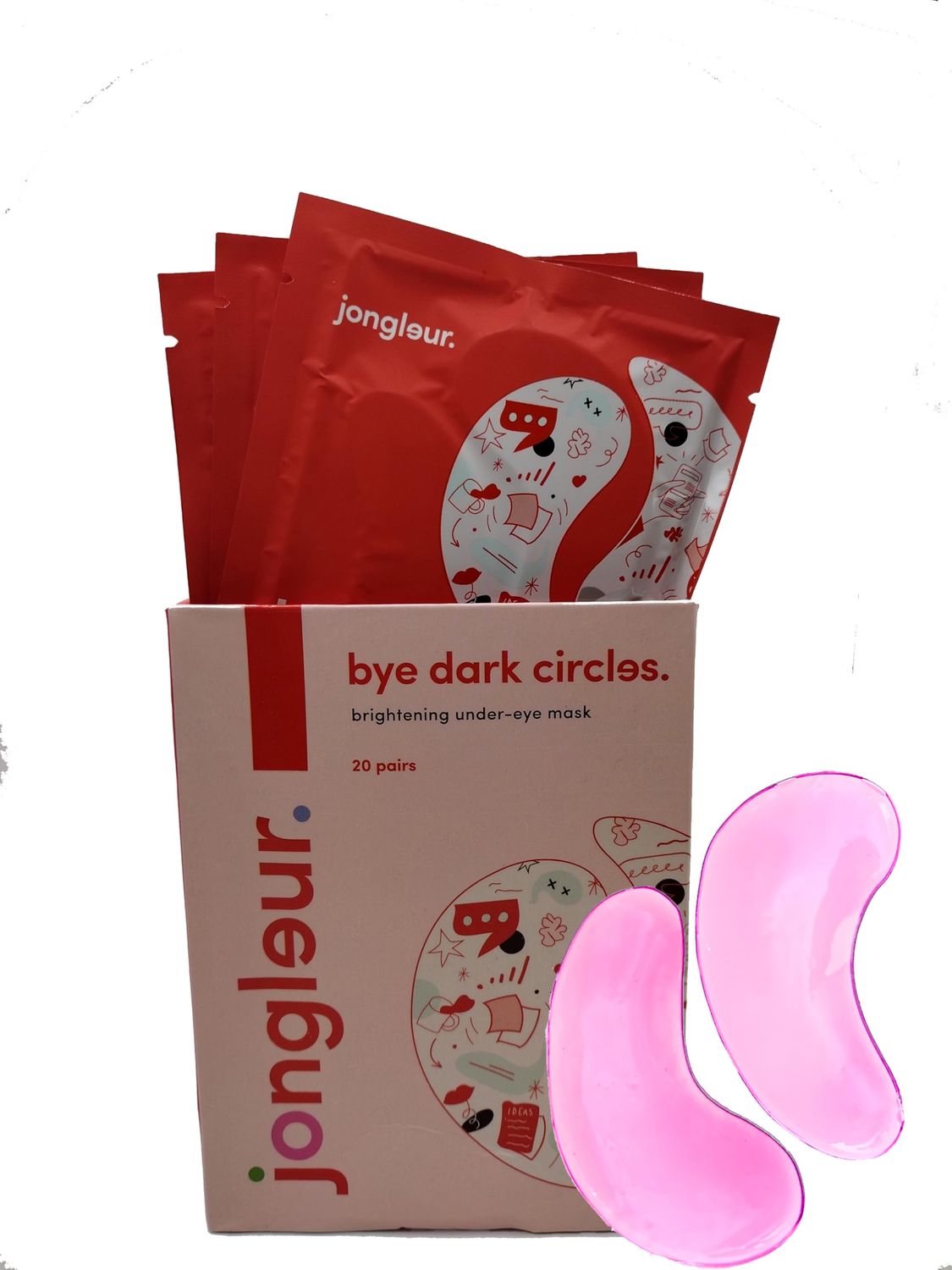 JONGLEUR Eye Mask Under Eye Patches for Dark Circles and Puffiness Under Eye Mask for Refreshed and Brighter Eyes - Under Eye Patches for Dark Circles and Puffy Eyes -1 Count (20 pairs)